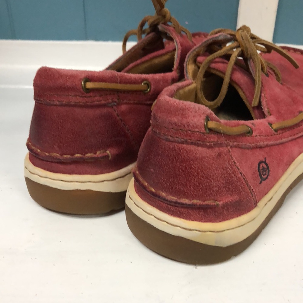 BORN red suede boat‎ loafers boating shoes slip on men's size 9.5 - Picture 6 of 11